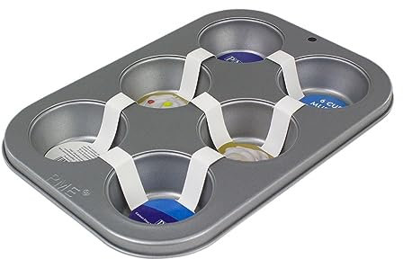 PME Antihaftbeschichtete Muffinform mit 6 Löchern aus Karbonstahl