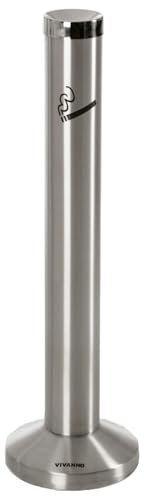 VIVANNO Cendrier sur pied V2A acier inoxydable Fumo - 10x82 cm (DxH) - 1 L
