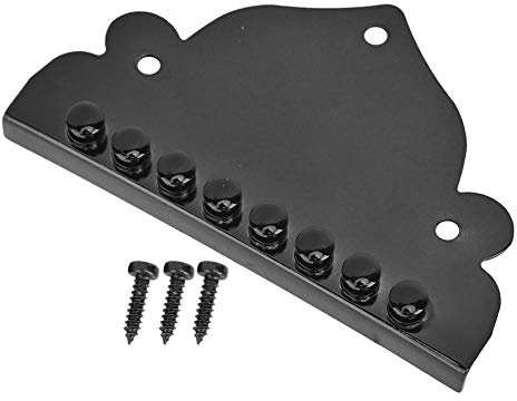 Mandolinen-Saitenhalter, Zinklegierungsmaterial Mandolinen-Saitenhalter Schwarz 8-saitige Schrauben Dreieckige Teile Musikinstrumentenzubehör Für 8-saitige Mandolinen