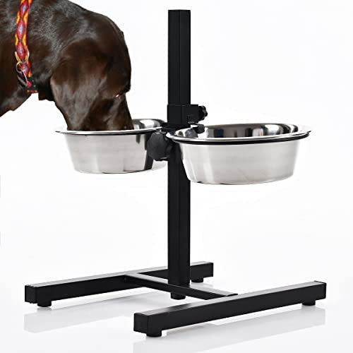 Fair-Shopping Hundenapf Napf Ständer Edelstahl Höhenverstellbar Fressnapf Futterstation Hundebar Katze A040