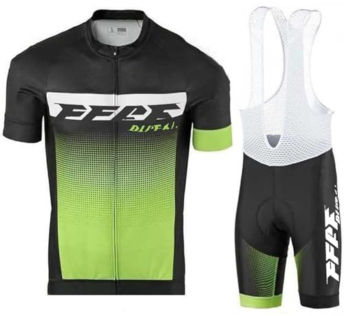 Traje Ciclismo Hombre Verano Conjunto Bicicleta Ropa MTB Maillot Bici Manga Corta con 3D Almohadilla De Gel para Bicicleta MTB Ciclista Bici (Green,XL)
