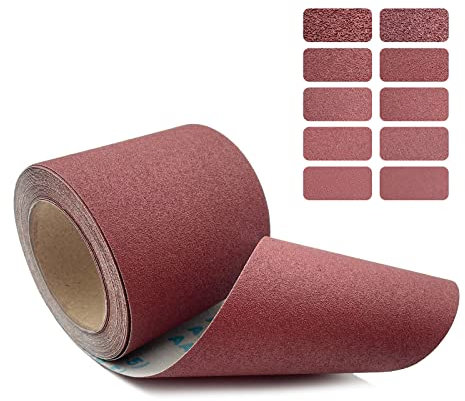 120 Grit Emery Cloth Roll, 4.5 Inch Wide 32.8 Ft Long (Equals 1/4 Sheet Sandpaper 71 Pcs) Abrasive Sandpaper Rolls for Metal Automotive Wood Furniture Sanding Paper Drum Palm Sander (120 Grit)