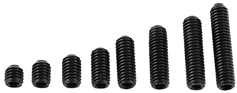 Haosie M3 Metric Set Screw, 200pcs Socket Hex Grub Screw Set, Black Carbon Steel Hex Socket Set Screw Screw Assortment Kit for Door Handles Light Fixture Screws