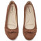 Veittes Women's Wide Width Flats Shoes - Ladies Cute Round Toe Slip-on Fashion Bow Ballet Shoes.(2109004-2310,BR/MF,UK8.5 Wide)