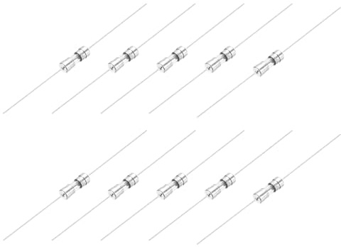 QUARKZMAN Fusible de vidrio de 4A 250V 3.6x10mm con cable de Pb Fusible de retardo de tiempo con certificación UL para electrodomésticos (paquete de 10)
