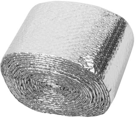 Lurrose 1 Rollo Barrera De Lámina Térmica Reflexivo Película Térmico Aislante Para Calentador De Agua Aislamiento De La Ventana Aislamiento De Agua Recubrimiento De Aluminio Silver