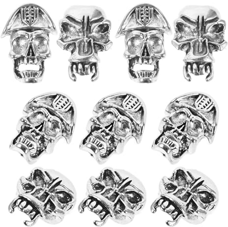 NUOBESTY 10 Piezas de Joyas Cabello Agujero Grande Estilo Retro de Aleación, Puños Decorativos para Trenzas y Dreadlocks, Ideales para Cosplay y Uso Diario
