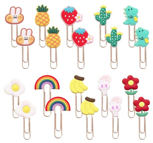 SYEYCW 20 Piezas Clip Creativo, Clips Bonitos, Clips Decorativos de Colores, Clips Creativos con Dibujos Animados, Material de Papelería Novedoso para la Oficina, para la Oficina, la Escuela y Hogar
