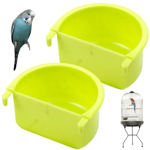 Nukinp Bol de Nourriture pour Oiseaux, mangeoire sûre pour Cage à Oiseaux, Petits Bols pour Cage, Plateau de Nourriture Robuste pour Conures, perruches, Petits Animaux, 2 pièces &1