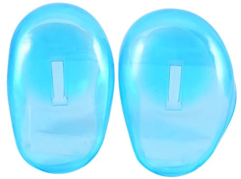 FILFEEL Silikon Ohrschutz für Duschen - 2 Stück Ohrenschützer für Friseur und Zuhause, Wasserfest und färbungssicher in Blau (Blue)