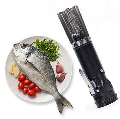 RibasuBB 120w Elektrischer Fischentschupfer, kabelloser Fischschuppen-Entferner, Heimküche, Handheld-Elektrischer Fischentschupper Maschine, 2200 Mah Batteriekapazität, 3-4h Nutzungszeit