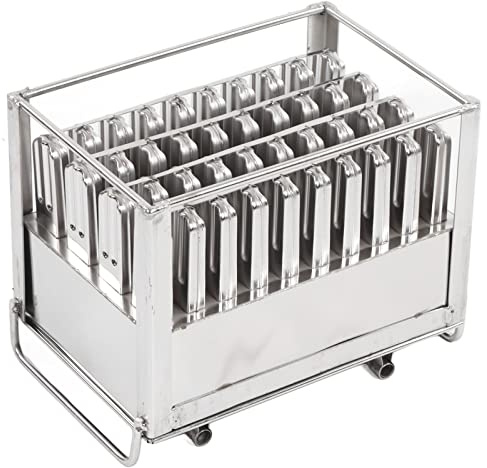 Máquina para Hacer Paletas Acero Inoxidable, Moldes para Paletas Heladas Confiables sin Bpa Molde Barra Hielo Bricolaje 40 Moldes para Paletas Borde Cuadrado Fabricante Helados Congelación Rápida