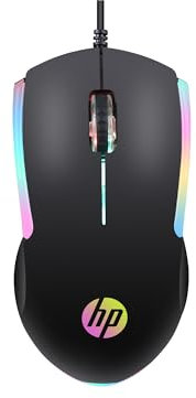 HP M160 USB Wired Gaming Optical Mouse with LED Backlight, 1000 DPI, 3 Buttons and Press Life Up to 3 Million Clicks, 1 Year Warranty (843W8AA, Black)