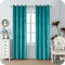 GIRASOLE HOME Paire de rideaux Adélaïde doux occultants thermiques en velours 2 panneaux de 140 x 280 cm avec œillets turquoise