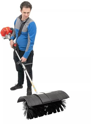 Sopmaskin, bensinmotor, 2,3 hk, 52 cm³, med handtag för gräsmatta, rengöring, snö och golvrengöring, trädgård och vägsopare, effektiv drift, hållbar borste, hög prestanda
