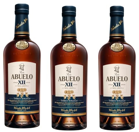 Ron Abuelo Añejo 12 Años – Ron Premium de Panamá Envejecido en Barricas de Roble – Pack 3 Botellas de 700 ml