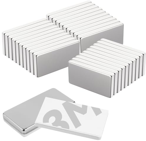 Zyren 30 Piezas Imanes de Neodimio Rectangulares, 20 x 10 x 2 mm, Potentes con Caja de Almacenamiento