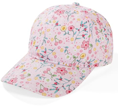 Jupsk Basebollkeps för barn, justerbar basebollkeps för barn för småbarn flickor pojke, 50+ UPF bomull barn snapback-keps mjuk lätt justerbar hatt för 2-6 år, Rosa, 2-6 År