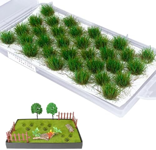 ZHAOYCSH 32 PCS Touffes d'herbe Statique Vertes,Kit Complet d'herbe Artificielle pour Modélisme Ferroviaire, Diorama et Paysage Miniature, Décoration Créative de Train, Scènes DIY et Terrain de Jeu