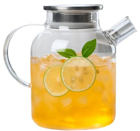 Bollitori in vetro con manico Brocche per bevande di grande capacità con coperchio Pratico contenitore per bevande isolato forniture per feste Brocche per bevande