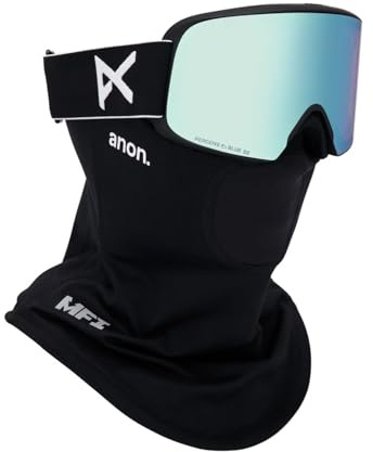 Anon M6 Snow Goggles + Bonus Lens + MFI Face Mask + Case (Frame: Black, Lens: Perceive Variable Blue, Spare Lens: Perceive Cloudy Pink)