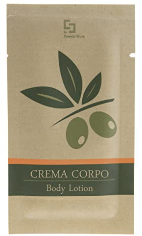 Present-More Crema corporal 15ml Beauty Oil - Crema cuerpo 250 unidades para Hoteles y B&B | Crema cuerpo sin alérgenos con fragancia Tahitian