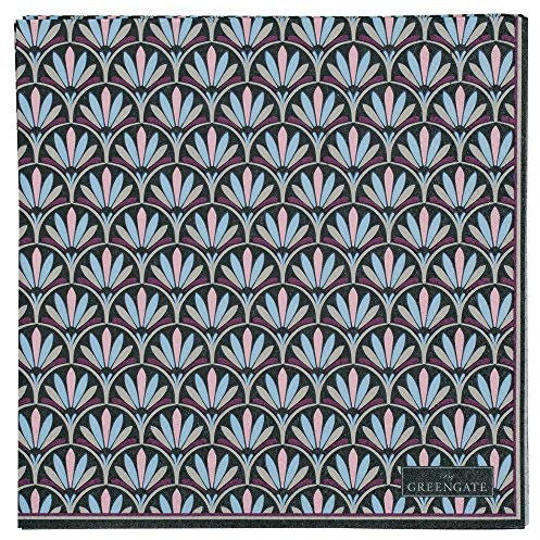 Greengate PAPNAPLVIC8812 Victoria Papierserviette groß dunkel grau 20 Stk.