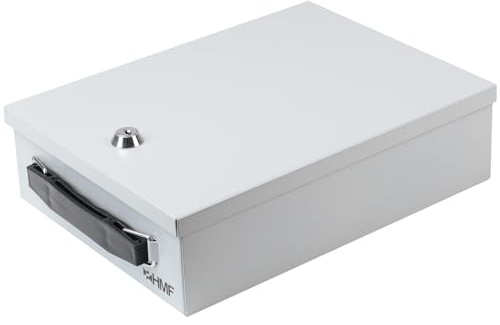 HMF 140-07 Caja de Seguridad para Documentos | 27 x 20,5 x 8 cm | DIN A5 | Gris Claro