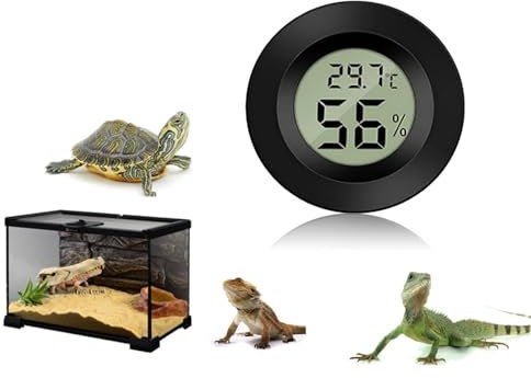 Reptile LCD, Temperaturmesser für Reptile Reptile LCD Hygrometer Mini LCD Reptile Reptile für Eidechsenbox[black]