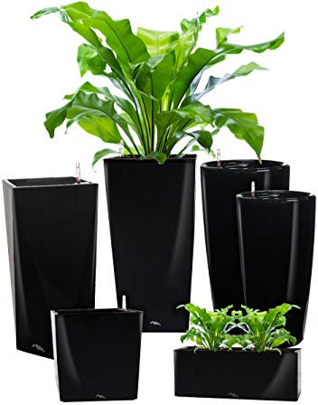 Pflanzwerk® ÖKOSYSTEM Pflanzkübel Pipe - Blumentöpfe Übertöpfe mit BEWÄSSERUNGSSYSTEM - 78cm/Ø40cm Shiny SCHWARZ *Indoor & Outdoor Blumenkübel* *UV-Schutz* *Premium Markenqualität*