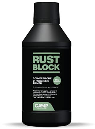 Camp Rust Block Convertisseur de Rouille avec Apprêt , Convertit et Bloque la Rouille, Protecteur, laisse la Surface Prête À Être Peinte, 300ml