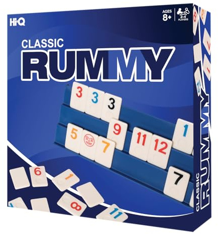 Point Games Classic Rummy Game - Rummy Games with Full-Size Three Tier Exclusive Folding Playing Racks, 2-4 Players, Great Gift For Kids And Adults