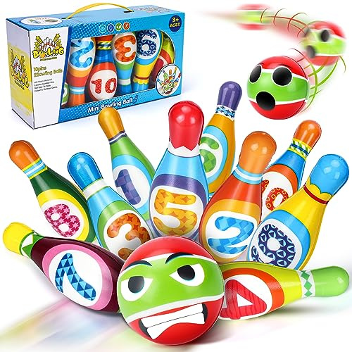 3-6 Year Old Boy Girl Toddler Toys: Kids Early Educational Toy Gift Active Game for Kids Girls Boys Age 3 4 5 Toddler Birthday Present Gift Party Games Bowling Set Toy for 3-5 Year Olds Kid Chil