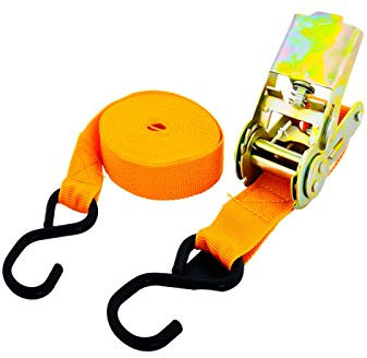 EN-227475 SET 2 Cinghia a cricchetto 4.5 M x25mm fune fermabagagli con gancio di ancoraggi