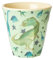 Medium Melamin Becher - Salbeigrün - Dinosaurs Print