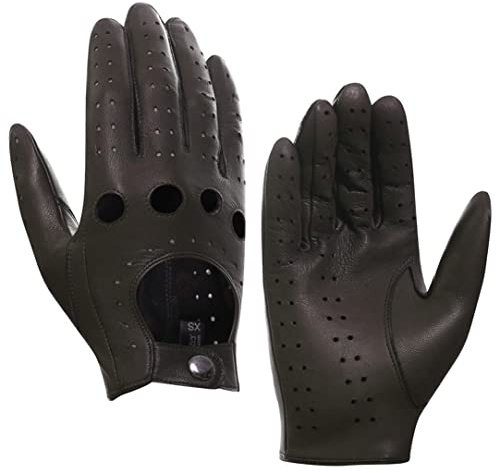 Harssidanzar Conduction handskar för män handskar läder män GM026D, brun, storlek XL