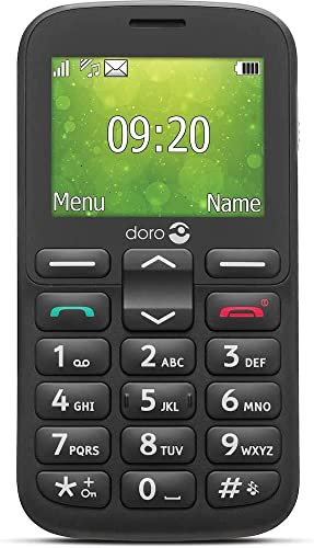 Doro 1380 Unlocked 2G Dual SIM Mobile Phone for Seniors with 2.4 Display, Camera and Assistance Button (Black) [UK and Irish Version] (Black)