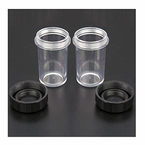 Microscope Accessories Kit Objective Lens Box Plastic Microscope Objective Lens Holder Box 45mm/60mm Protective Case RMS Thread Microscope Slides (Size : 2 PCS 60mm)
