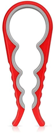 1 Pezzi Apribarattoli, Multifunzione Apribottiglie, Apriscatole a Mano, Apribarattoli Gomma Universale, Pinza per Barattoli, per Cucina, Ristorante, Bar, Anziani (Rosso)