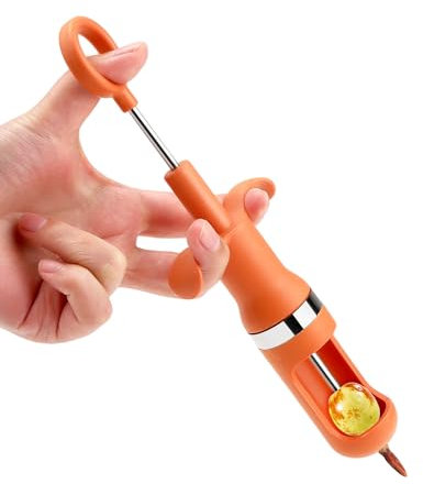 Snocciolatore Per Olive Ciliegie, Togli Nocciolo Ciliegie Denocciolatore Per Datteri Rossi Snocciola Olive Forma Della Siringa Leva Nocciolo Ciliegie Per Preparare Marmellata (Arancione)