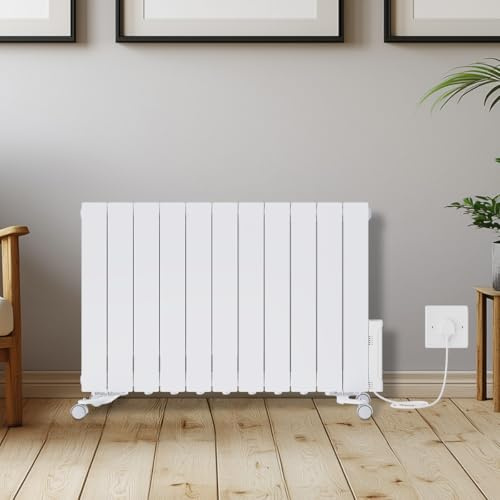 Warmehaus 2000W Electric Oil Filled Radiator 24/7 Day Timer and Thermostat Wall Mounted/Freestanding, Plug in Electric Heater Smart WiFi Low Energy Portable with Child Lock White