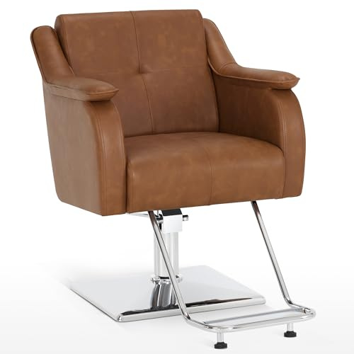 BarberPub Salon Styling Chair for Hair Stylist, Hair Salon Chair for Barbershop Home SPA 9471 (Brown)