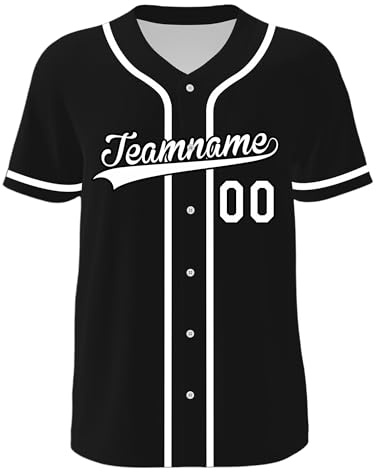 GMDLSK Maglia da Baseball Personalizzata, Maglietta da Baseball a Maniche Corte Traspirante Camicia Sportiva per Uomini Donne e Bambini Giacca Sportiva