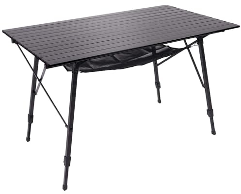 Portal Campingtisch faltbar Höhenverstellbar Klapptisch Aluminium 120 x 70cm leicht Camping klappbarer Falttisch