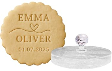 Timbro personalizzabile per biscotti Mr & Mrs, personalizzabile con nome, data, matrimonio, biscotti, elegante stampo per glassa, stampo per cupcake, strumento per torte per anniversario o eventi