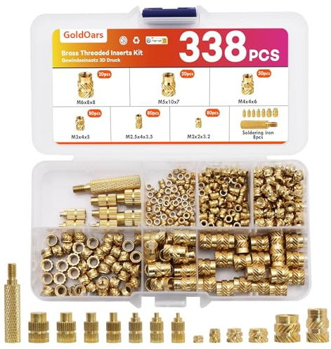 GoldOars 338 Pièces Insert Fileté Écrou Filetés pour Plastique