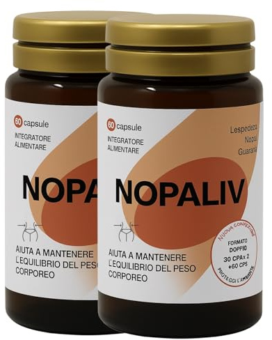 Nopaliv – Integratore Alimentare in Capsule con Estratti Vegetali – Nopal, Guaranà e Moringa – 120 Capsule