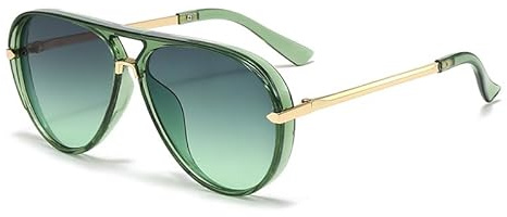2026 Lunettes de soleil tendance, lunettes rétro à monture large avec protection UV pour homme et femme, lunettes de pilote fluorescentes tendance