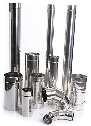 rg-vertrieb Edelstahl Kaminrohr Ø 120 mm (Länge: 500mm) – Ofenrohr Abgasrohr Säurebeständig 1.4404 – Rauchrohr Schornstein Sanierung