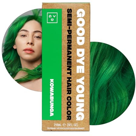 Good Dye Young Semi-Permanent Hair Colour, Vegan and Cruelty Free, Lasts up to 24 Washes, Non-Damage Hair Colour (5 fl Oz, Kowabunga)